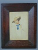 Attributed to OZIAS HUMPHREY watercolour - head and shoulders study of a bonneted lady, original