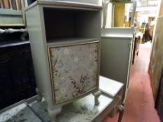A MAPLE & CO INTERESTING SUITE OF BEDROOM FURNITURE, all items painted in duck egg blue and having