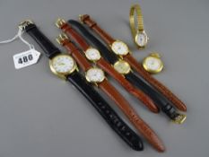 Five lady's Quartz wristwatches (four with straps, one with bracelet), a gent's Quartz wristwatch