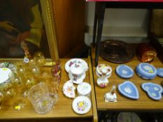 Large parcel of mixed china ware, glassware, copper ware including items of Wedgwood Jasperware etc