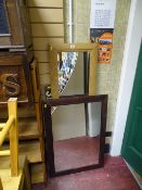 Two framed mirrors, novelty wall panel 'All You Need Is Love' etc