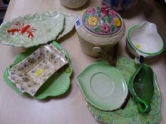Collection of Carlton Green Leaf and similar china