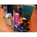 Parcel of exercise equipment including Confidence weight's bench, fitness ball etc