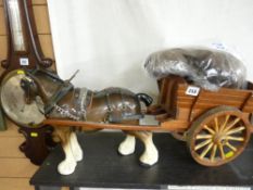 Dray horse and cart and a fur stole