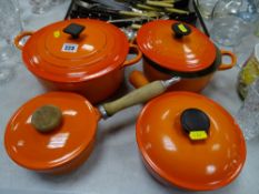 Four items of Le Creuset cookware