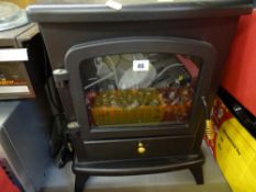 Small black Westwood coal effect electric heater E/T
