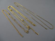 Three neck chains, all believed nine carat gold, 8.2 grms