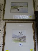 PHILLIP SNOW two watercolours - birds in flight, signed