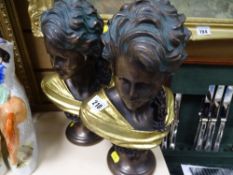 Pair of modern composite busts