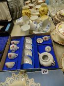Quantity of Colclough teaware, vintage boxed china teaset, pair of vases etc