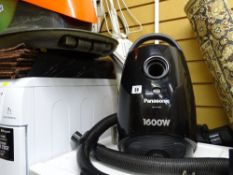 Panasonic 1600w cylinder vacuum cleaner, a Bissell Magibroom, carpet tiles and a small rug E/T