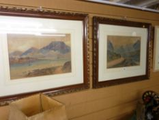 J J PARRY watercolours, a pair - possibly Snowdonia scenes
