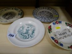 Four children's Victorian plates