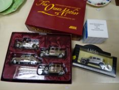Boxed Queen Mother commemorative diecast vehicle set and another Lledo vehicle