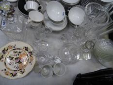 Parcel of fine glassware including heavy vases, glass decanters with stoppers and a small parcel