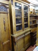 Victorian mahogany two door bookcase cupboard