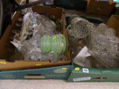 Two boxes of mixed glassware