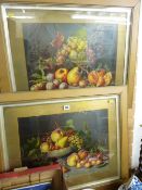 Pair of framed prints - still life studies of fruit