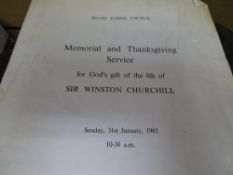 Irlam Parish Church Memorial & Thanksgiving Order of Service for Sir Winston Churchill, Sunday, 31st