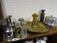 Parcel of pewter, brass and other metalware