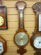Vintage banjo wall barometer with thermometer