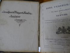 Old leather bound Welsh Bible dated 1861