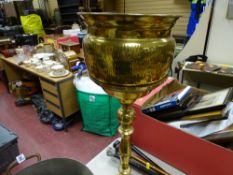 Brass planter on brass stand