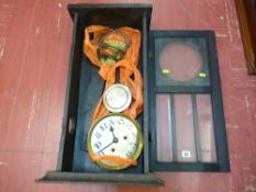 Vintage wooden wall hanging clock (for restoration)