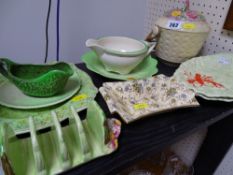 Parcel of Carltonware, Royal Winton etc, Green Leaf and similar porcelain