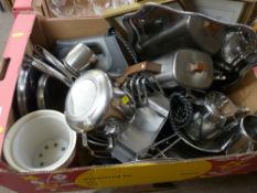 Quantity of stainless steel cookware etc