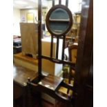 Polished wood hallstand with central mirror