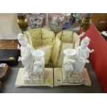 Pair of Oriental blanc de chine style figural lamps