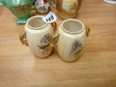 Pair of Worcester Locke & Co twin handled pots