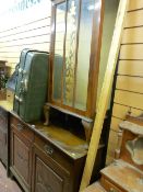 Railback sideboard with two drawers over two doors and a china cabinet