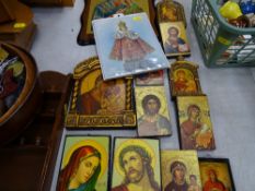 Collection of mainly religious plaques