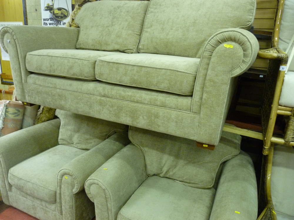Excellent beige waffle texture Marks & Spencer three piece lounge suite