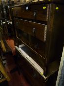 Barley twist occasional table, polished washstand (no top) and a chest