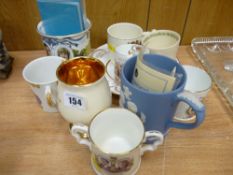 Small parcel of commemorative ware including a Wedgwood Jasperware Charles & Diana tankard