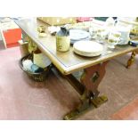 Polished wood refectory table