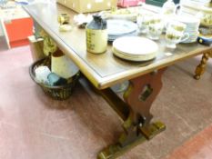 Polished wood refectory table