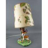 Barstow bambi type pottery lamp and shade