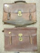 Two vintage leather document cases