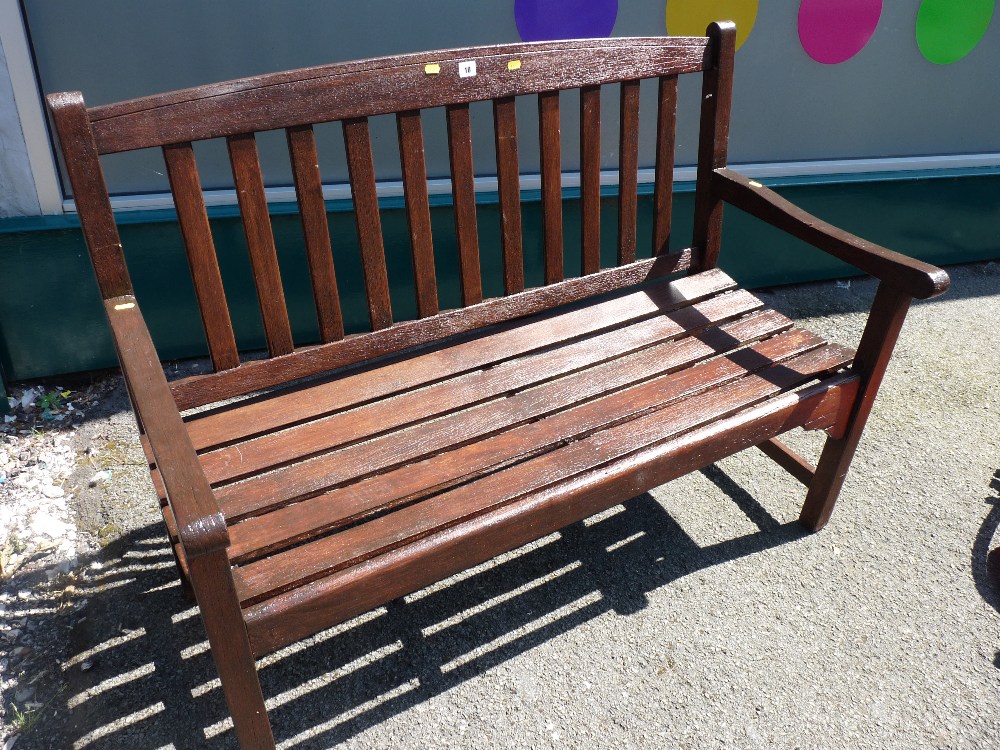 Wooden slatted garden bench