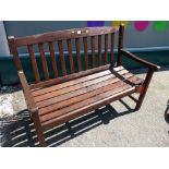 Wooden slatted garden bench