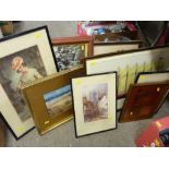 Quantity of framed pictures and prints