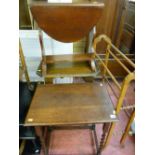 Barley twist occasional table and a small twin flap drop leaf occasional table, two tier shaped