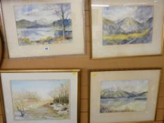 W LOWE three watercolour studies - mountainous scenes and one other possibly by the same artist
