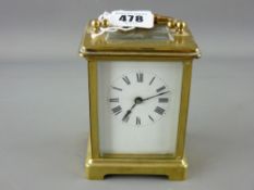 French brass cased carriage clock (no key)