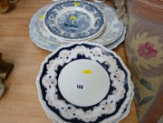 Quantity of Ashworth Ironstone plates, blue and white plates