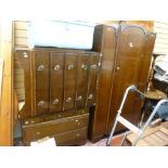 Parcel of dark wood bedroom furniture etc